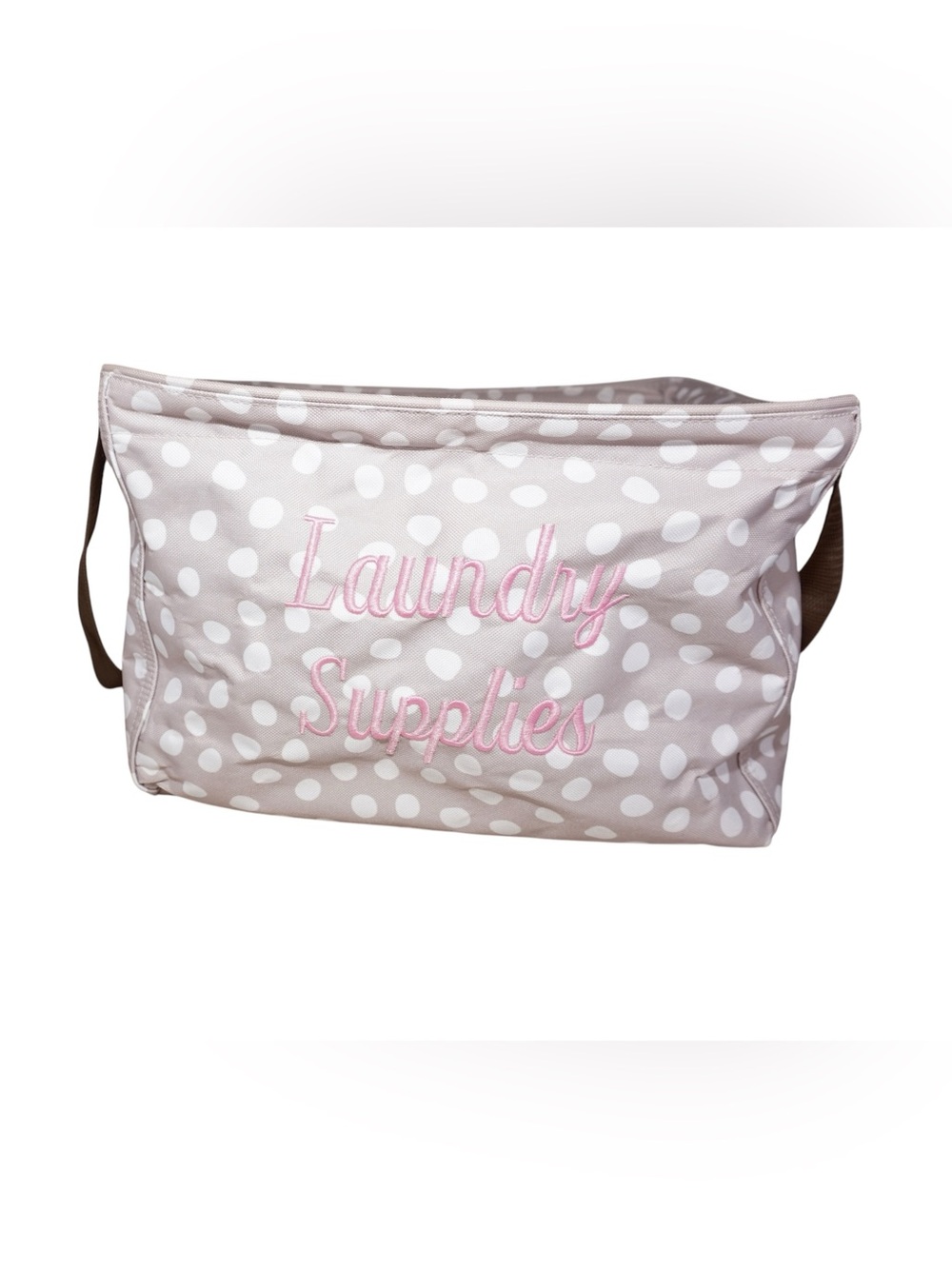 thirty-one Beige Polka Dot Laundry Supplies Caddy with Pink Script - Picture 3 of 10
